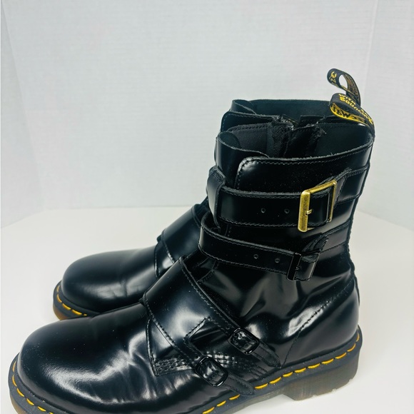 Dr Martens Blake ii Black Leather Boots with Gold Buckle Like New - Picture 9 of 13